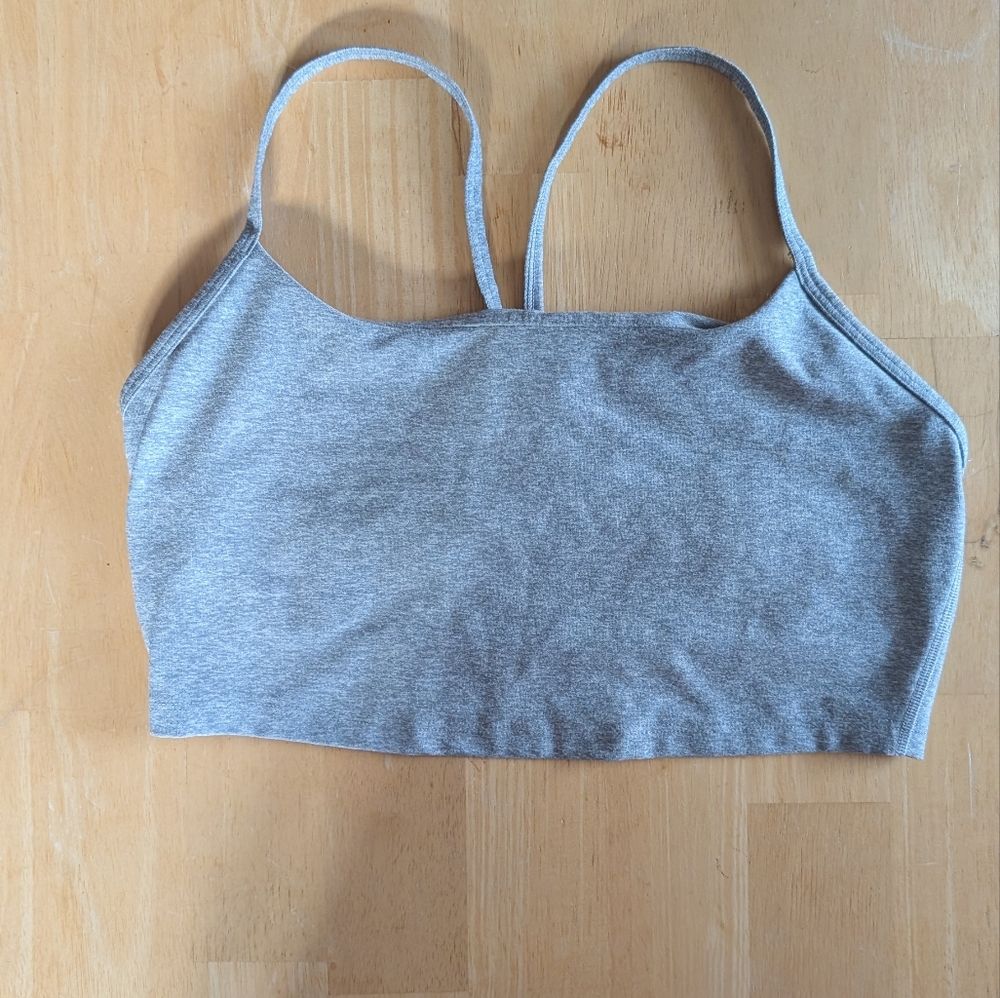 Gray Longline Sports Bra